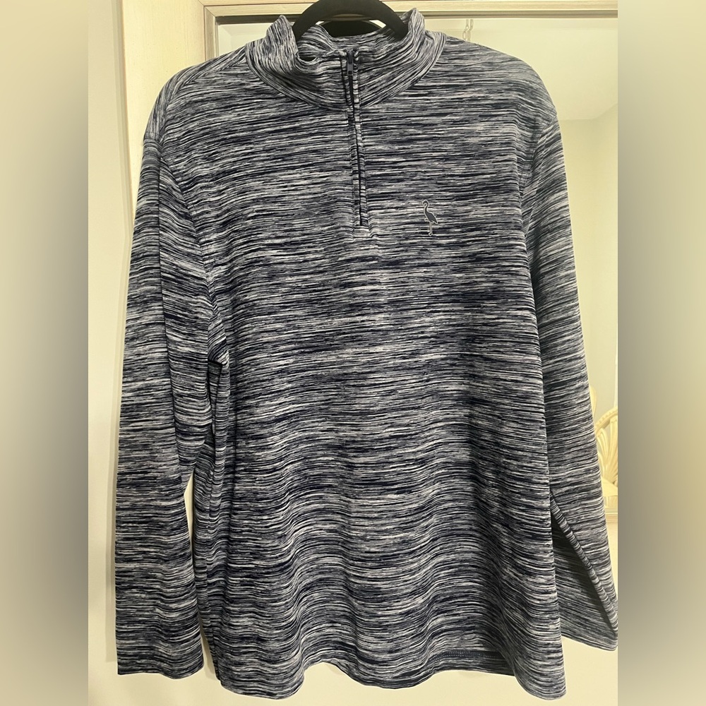 Tailorbyrd Women's Navy and White Quarter-Zip Pullover Size Large
